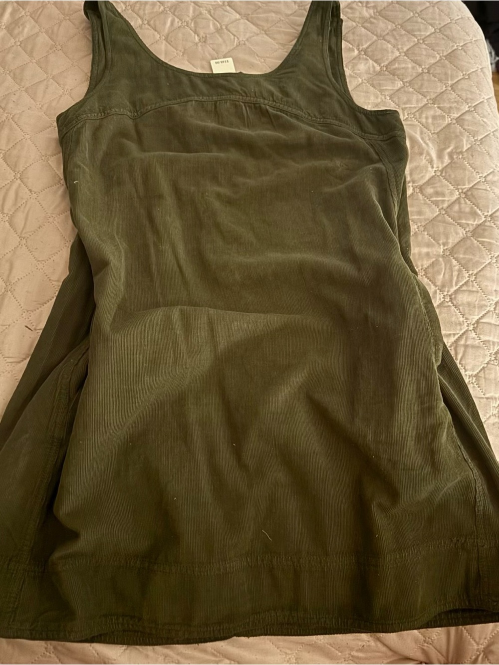 NWT Anthropologie Pilcro Green Corduroy Shift Mini Dress Size XS